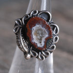 Vintage Sterling Geode Ring 5.25