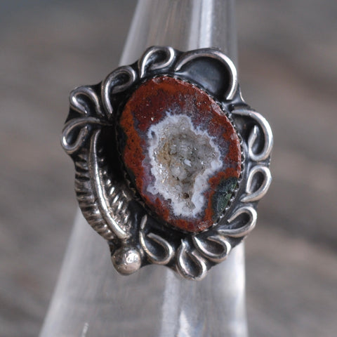 Vintage Sterling Geode Ring 5.25