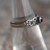 Vintage Sterling Red Glass Ring 5.5