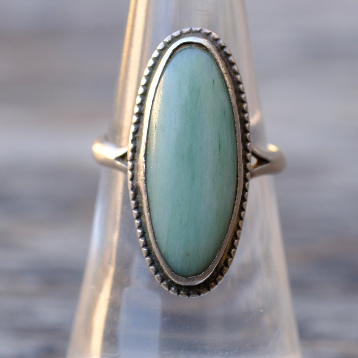 Vintage Sterling Turquoise Roper Ring 6