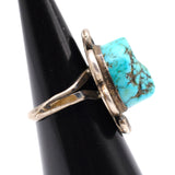 Vintage Sterling Turquoise Roper Ring 5.75