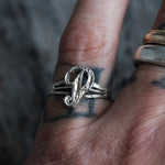 Vintage Sterling P Initial Ring 6.75