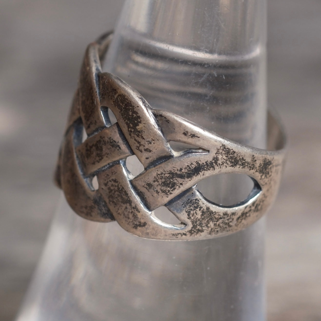 Vintage Sterling Silver Woven Band Ring 7.25