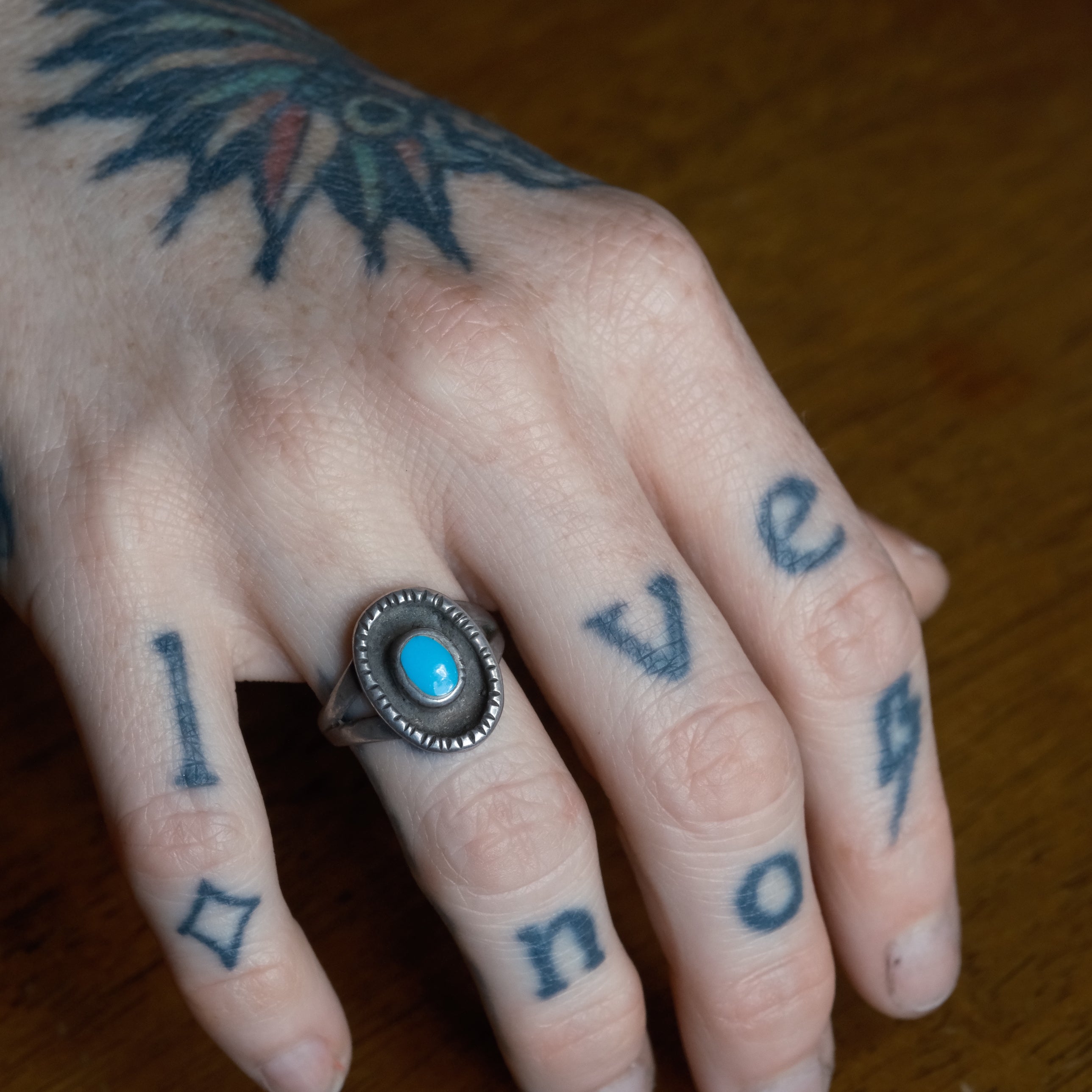 Vintage Sterling Turquoise Ring 7
