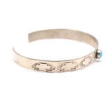 Vintage Sterling Turquoise Stamped Cuff 6.75"