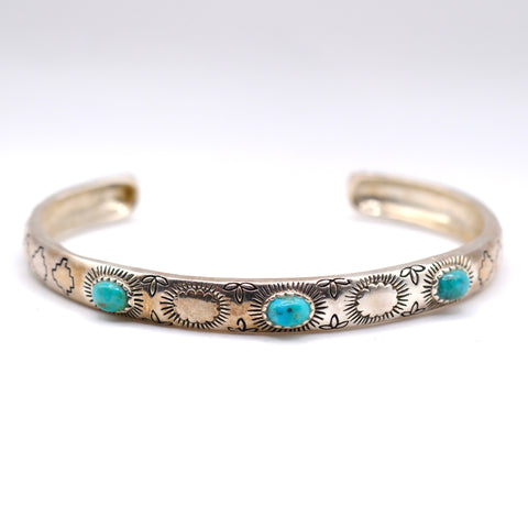 Sterling Turquoise Cuff Bracelet 7"