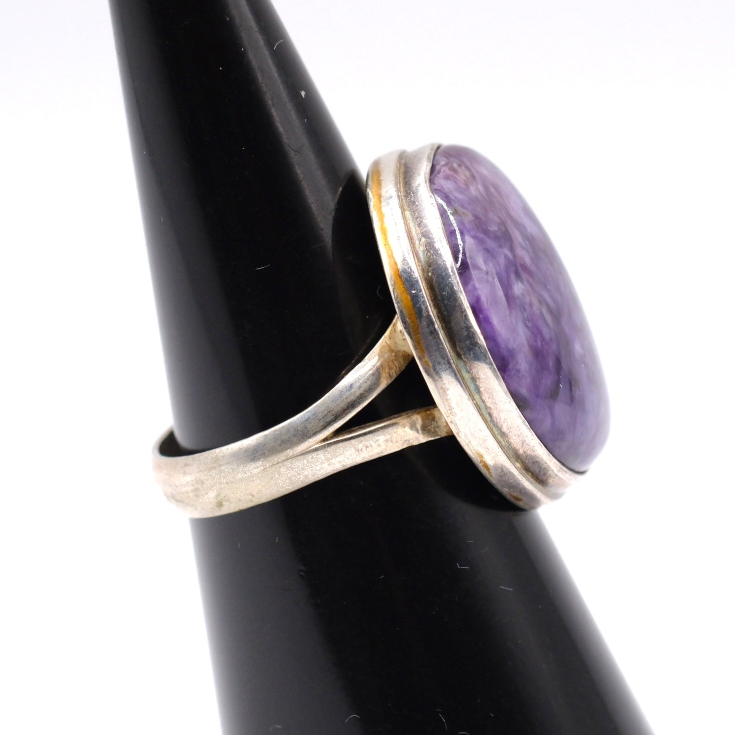 Vintage Sterling Charoite Ring 5.75