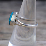 Vintage Sterling Turquoise Ring 6.75