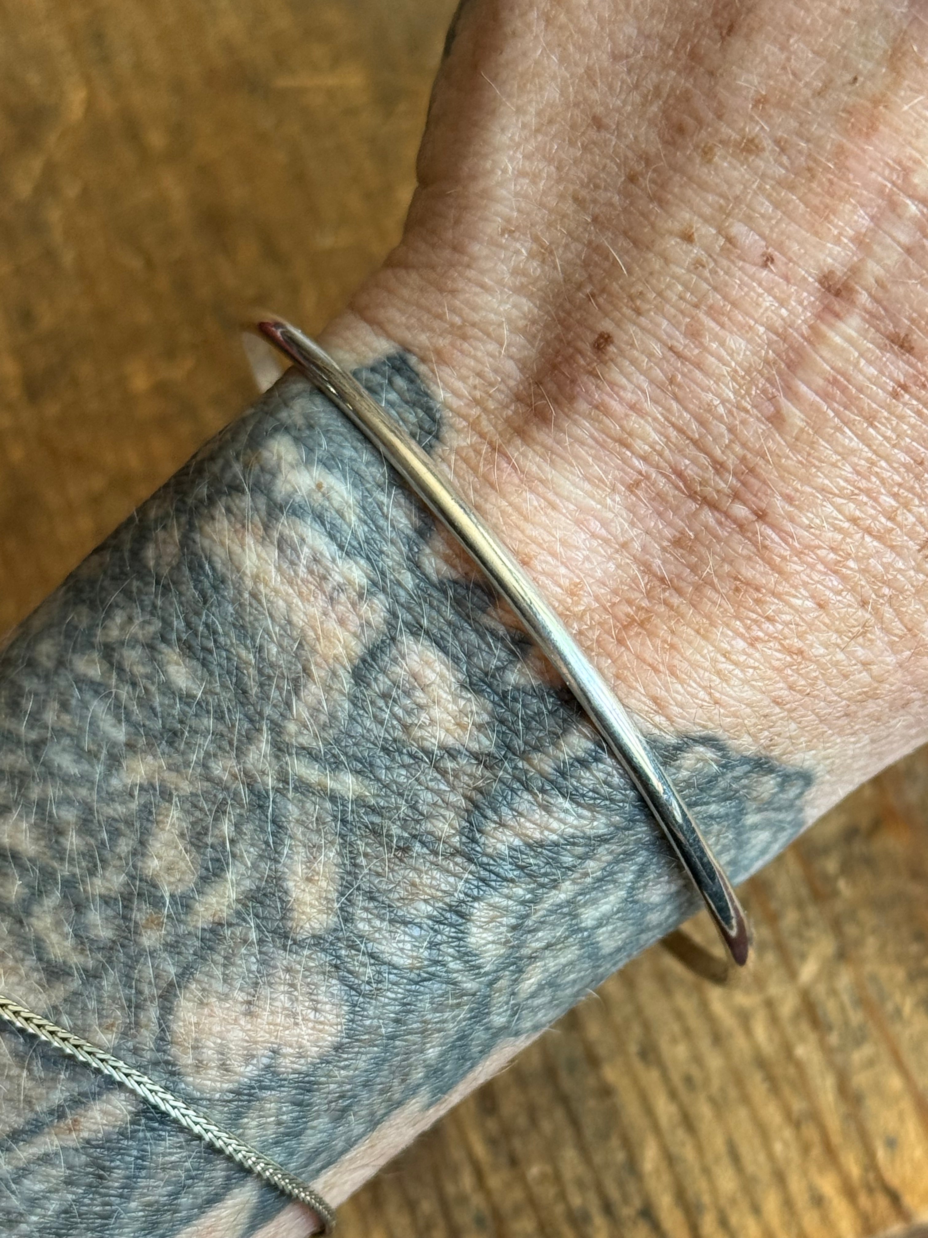Vintage Sterling Silver Half Round Bangle