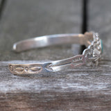 Vintage Sterling Turquoise Stamped Cuff