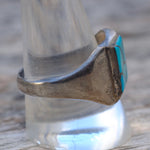 Vintage Sterling Turquoise Inlay Ring 10.75