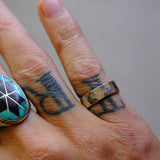 Vintage Sterling Silver Faceted Band Ring 5.75