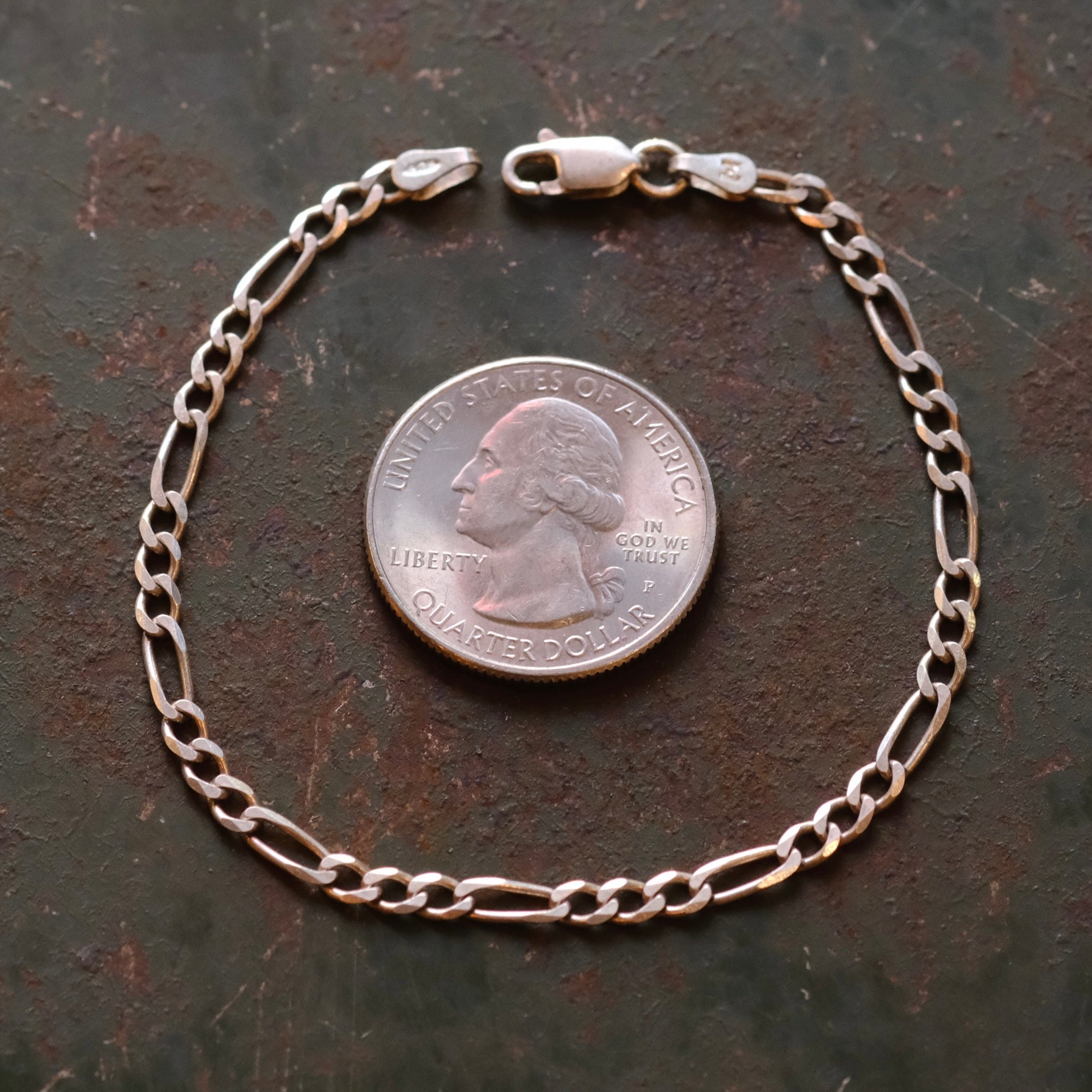 Vintage Sterling Figaro Chain Bracelet