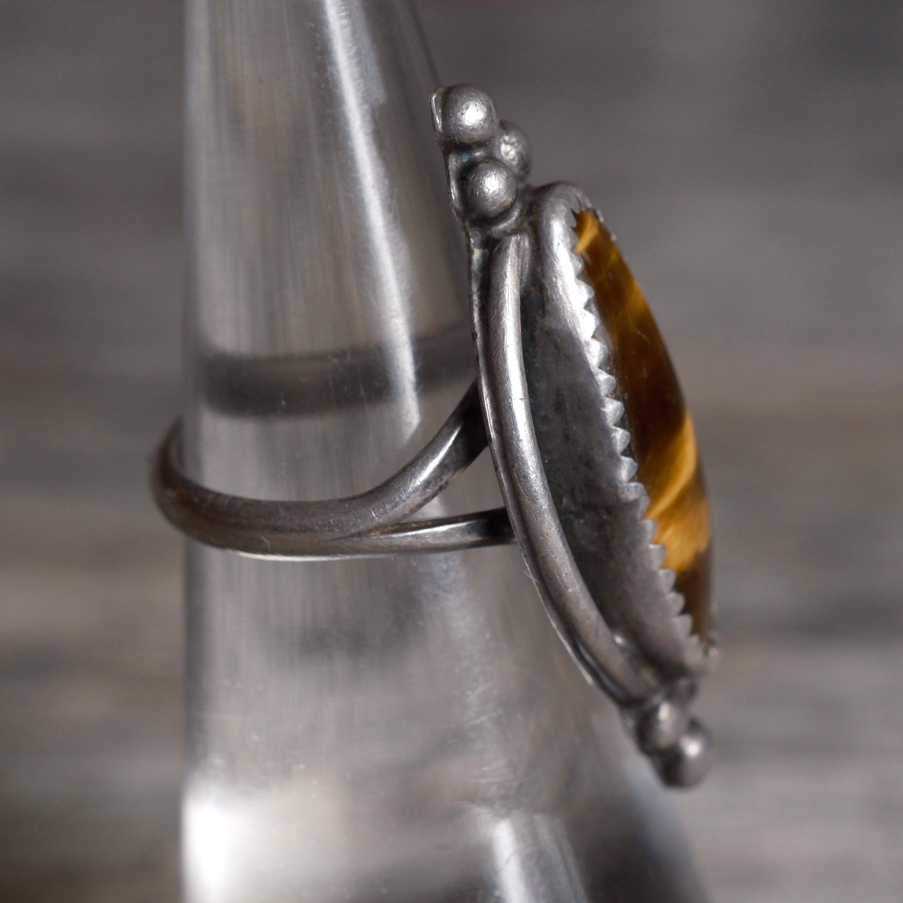 Vintage Sterling Tigers Eye Ring 5.25