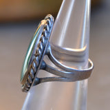 Vintage Sterling Turquoise Roper Ring 5.25
