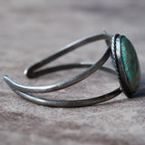 Vintage Sterling Turquoise Feather Cuff