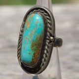 Vintage Sterling Turquoise Roper Ring 3