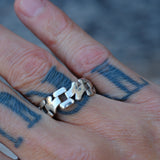 Vintage Sterling Silver Modernist Band 11