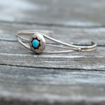 Vintage Sterling Turquoise Shadowbox Cuff