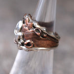 Vintage Sterling and Copper Eagle Ring 5.75