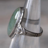 Vintage Sterling Jade Ring 4.5