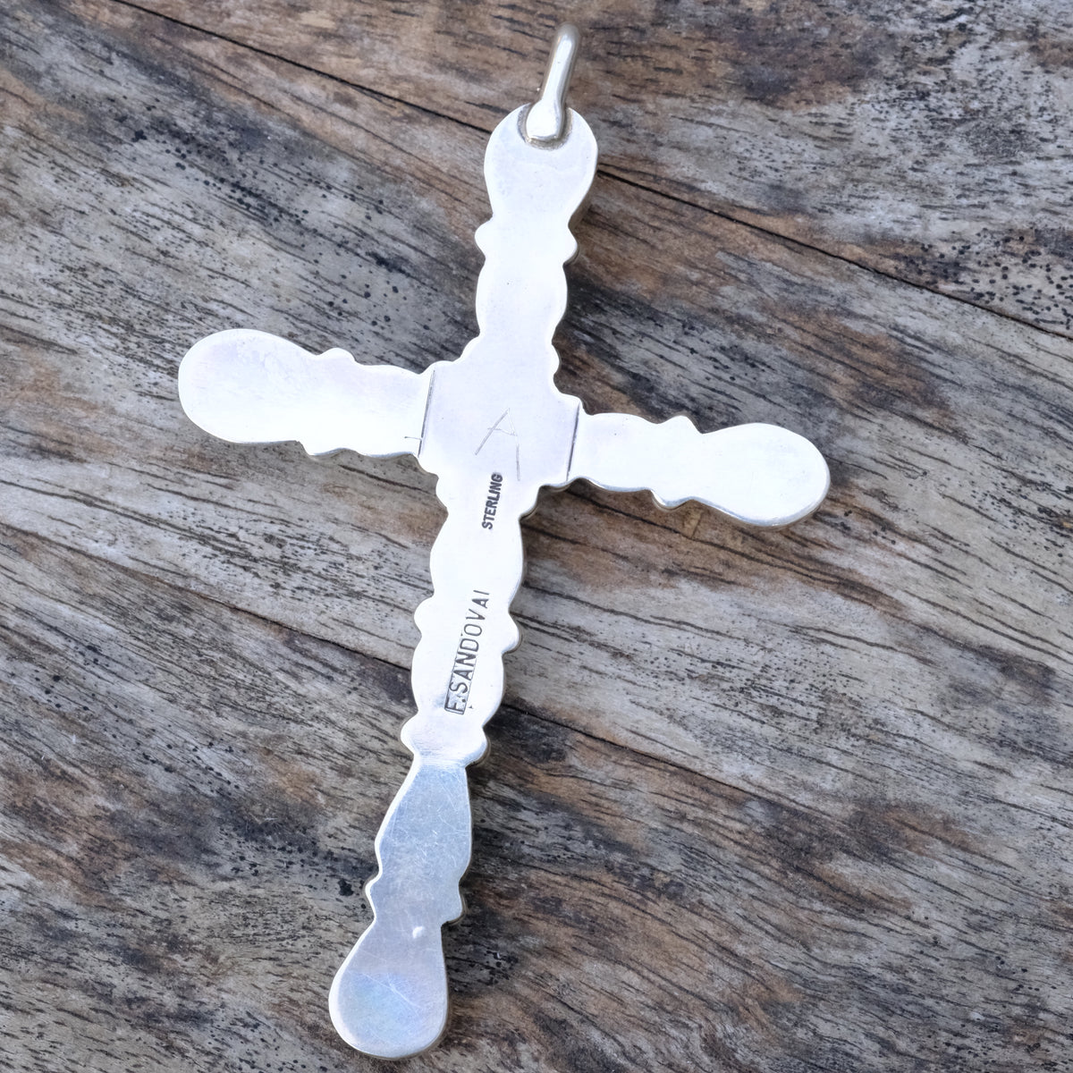 HUGE Vintage Sterling Kingman Turquoise Pendant
