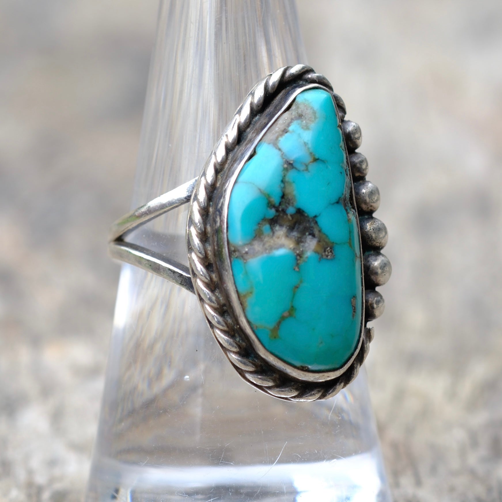 Vintage Sterling Turquoise Ring 8