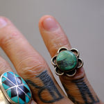 Vintage Sterling Turquoise Ring 3.5
