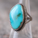 Vintage Sterling Turquoise Roper Ring 6.75