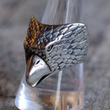 Vintage White Bronze Eagle Ring 9