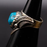 Vintage Sterling Turquoise Feather Ring 4