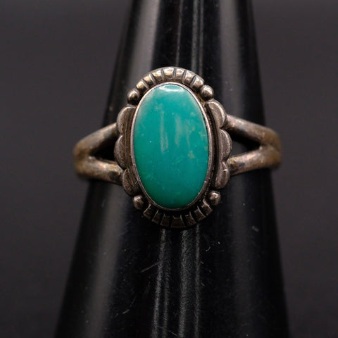 Vintage Sterling Turquoise Ring 8.5