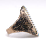 Vintage Sterling Turquoise and Mother Of Pearl Inlay Striper Ring 7.5