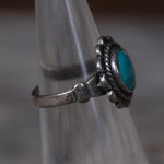 Vintage Sterling Turquoise Ring 3.75