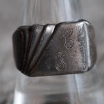 Vintage Sterling CF Initial Signet Ring 10.5