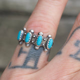 Vintage Sterling Turquoise Band 5.75