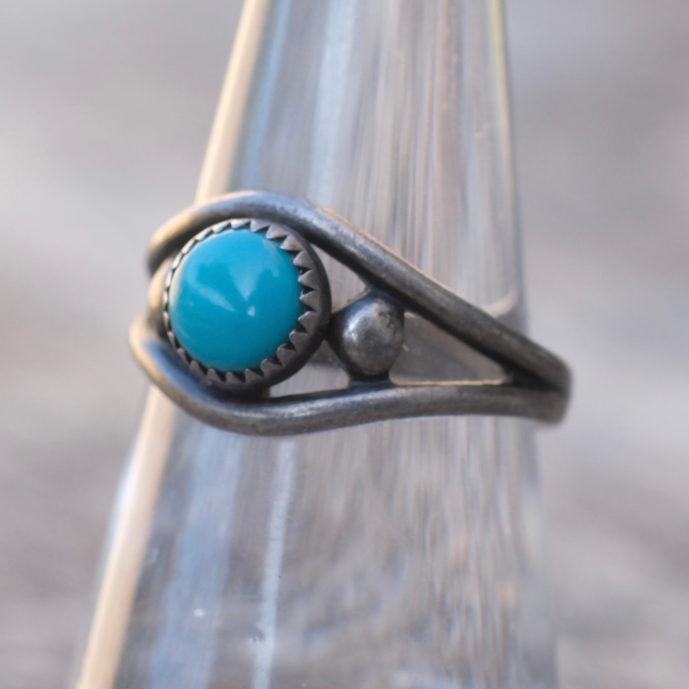 Vintage Sterling Turquoise Ring 7.25