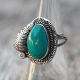 Vintage Sterling Turquoise Feather Ring 6