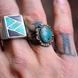 Vintage Sterling Turquoise Ring 8.75