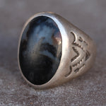 Vintage Sterling Trading Post Petrified Wood V for Victory Ring 9