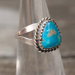 Vintage Sterling Turquoise Roper Ring 5