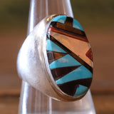 Vintage Sterling Zuni Inlay Ring 10