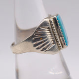 Vintage Sterling Turquoise Stamped Band Ring 8.5