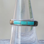 Vintage Sterling Turquoise Inlay Band Ring 8