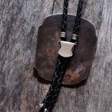 Huge Vintage Sterling Inlay Blue Jay Bolo Tie