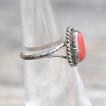 Vintage Sterling Coral Roper Ring 5