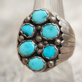 Vintage Sterling 6-Stone Turquoise Ring 8