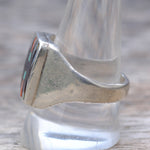 Vintage Sterling Zuni Inlay Dishta Ring 11