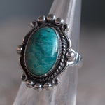Vintage Sterling Turquoise Roper Ring 5.25
