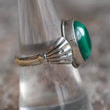 Vintage Sterling Malachite Ring 8